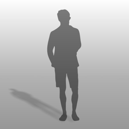 formZ 3D シルエット silhouette 男性 man スーツ ハーフパンツ メガネ 眼鏡