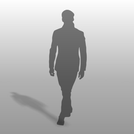 formZ 3D シルエット silhouette 男性 man 歩く walk スーツ サラリーマン マフラー