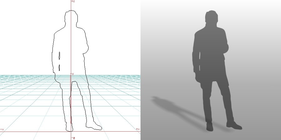 formZ 3D シルエット silhouette 男性 man スーツ サラリーマン コート