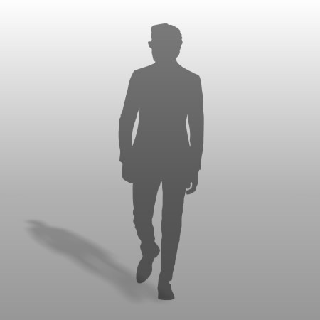 formZ 3D シルエット silhouette 男性 man 歩く walk スーツ サラリーマン 眼鏡