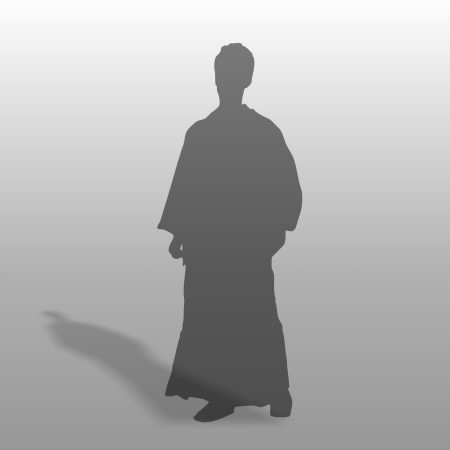 formZ 3D シルエット silhouette 男性 man 紋付羽織袴 日本 和服