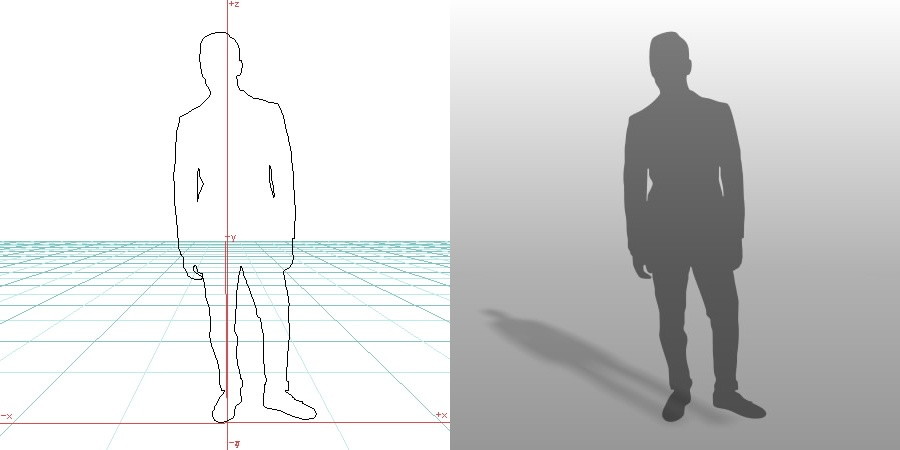 formZ 3D シルエット silhouette 男性 man スーツ