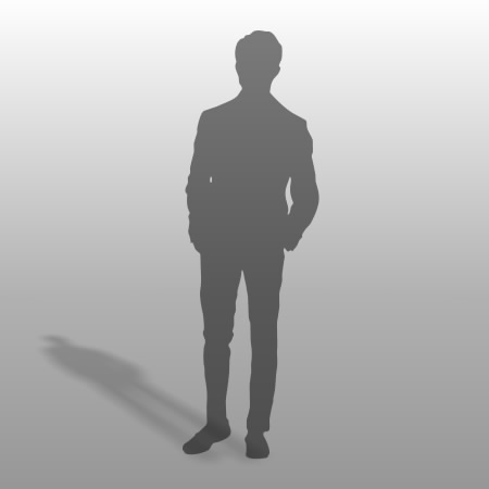 formZ 3D シルエット silhouette 男性 man スーツ ジャケット サラリーマン ポケットに手を入れる