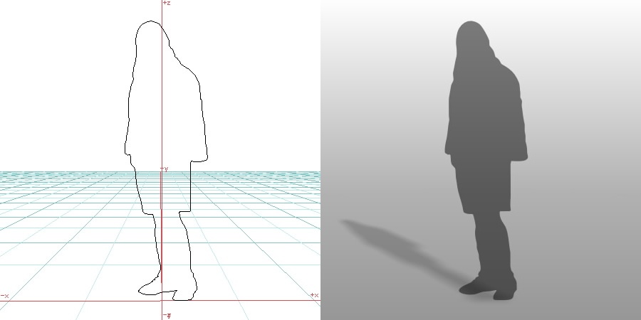 formZ 3D シルエット silhouette 男性 man パーカー フード ハーフパンツ