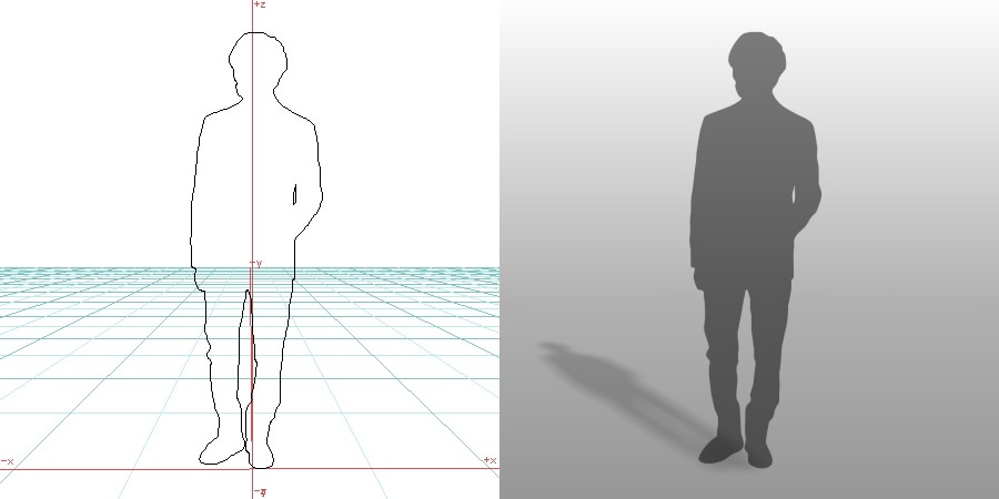 formZ 3D シルエット silhouette 男性 man スーツ ジャケット サラリーマン