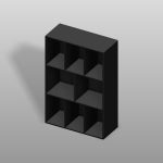 【家具】黒色の本棚（背板あり）【formZ】 rack_0048