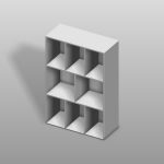 【家具】白色の本棚（背板あり）【formZ】 rack_0049