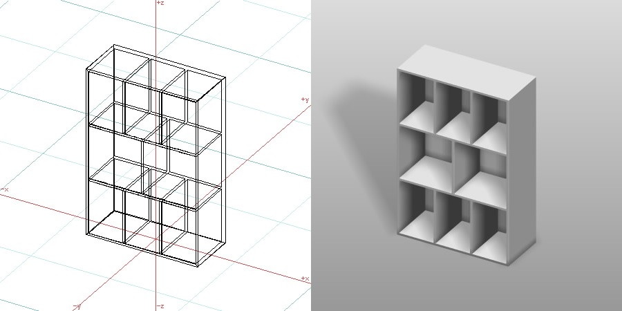 formZ 3D インテリア 家具 棚 本棚 ラック interior furniture rack book shelf