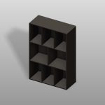 【家具】濃い茶色の本棚（背板あり）【formZ】 rack_0050