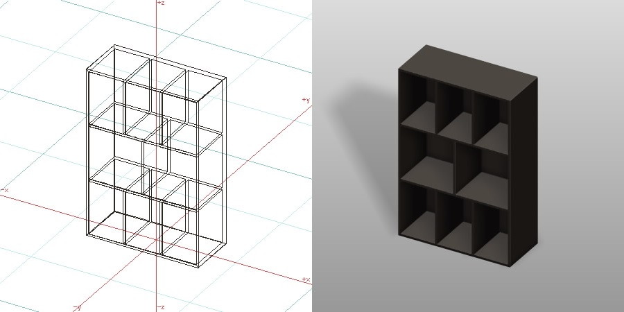 formZ 3D インテリア 家具 棚 本棚 ラック interior furniture rack book shelf