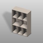 【家具】ベージュ色の本棚（背板あり）【formZ】 rack_0051