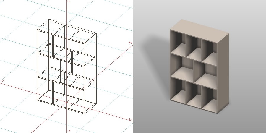 formZ 3D インテリア 家具 棚 本棚 ラック interior furniture rack book shelf