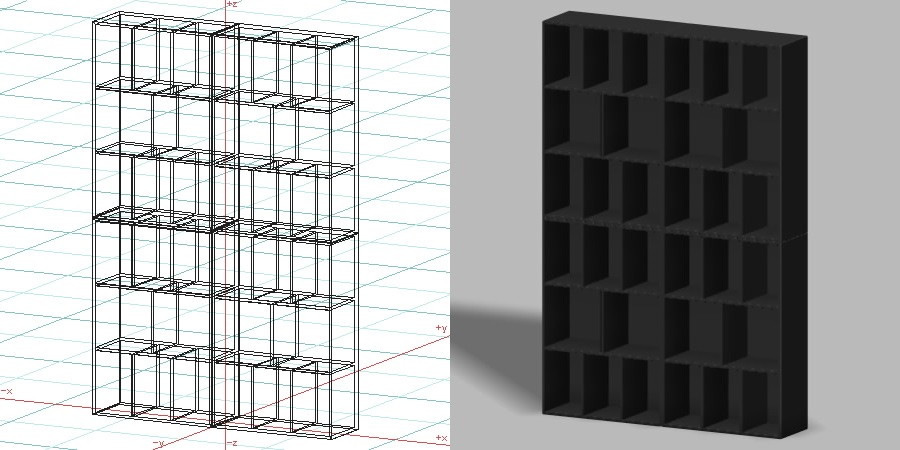 formZ 3D インテリア 家具 棚 本棚 ラック interior furniture rack book shelf