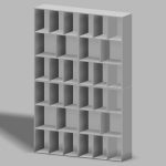 【家具】白色の重ね合わせた本棚（背板あり）【formZ】 rack_0053