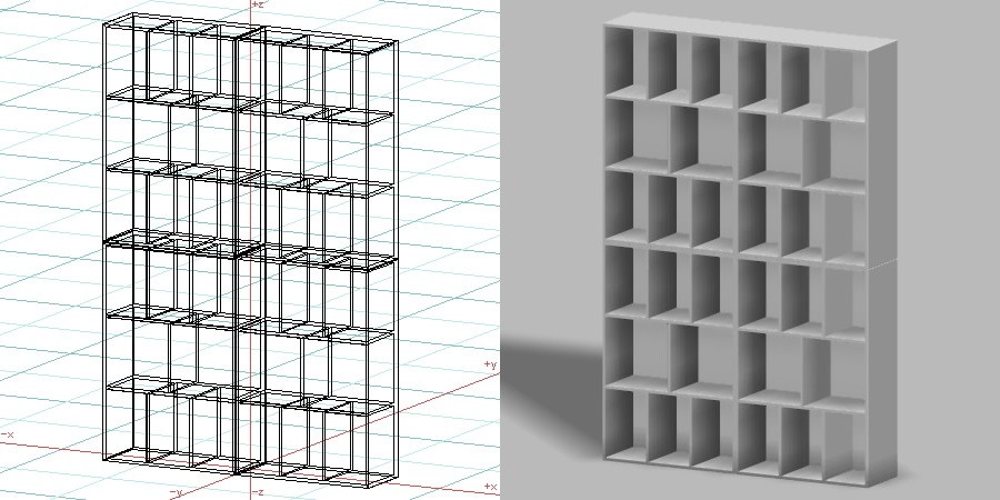 formZ 3D インテリア 家具 棚 本棚 ラック interior furniture rack book shelf