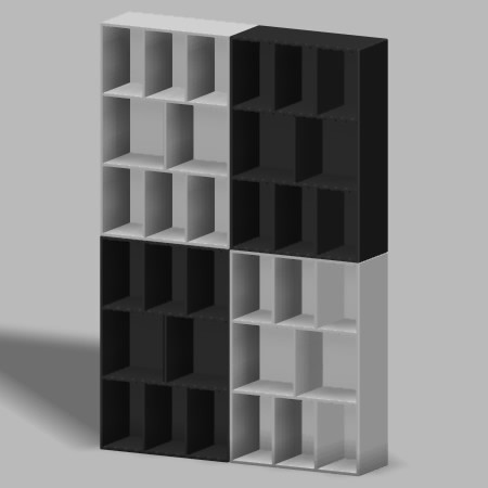 formZ 3D インテリア 家具 棚 本棚 ラック interior furniture rack book shelf