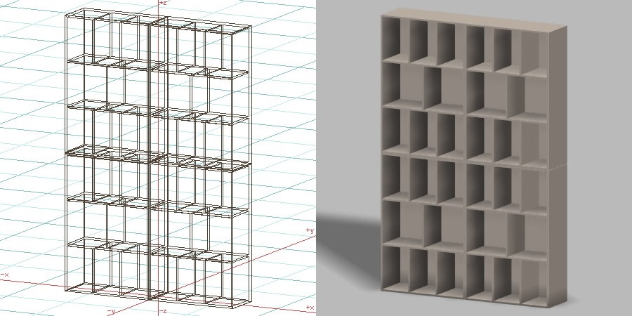 formZ 3D インテリア 家具 棚 本棚 ラック interior furniture rack book shelf