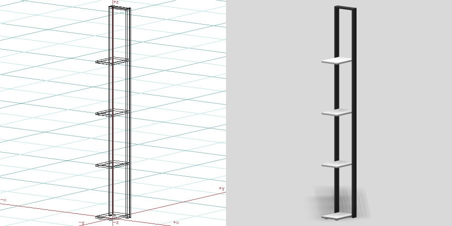 formZ 3D インテリア 家具 棚 ラック interior furniture rack shelf