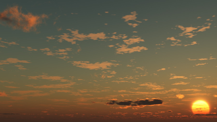 フリーデータ,2D,CG,背景画像,空,夕暮れ,雲,夕焼け,夕陽,太陽,sky,clouds,sunset