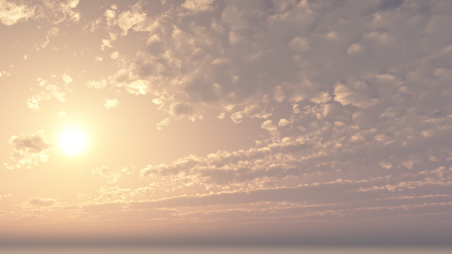 Cg 太陽と雲の広がる空 背景画像 Sky 0019