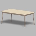 【家具】クリーム色の ダイニングテーブル【formZ】 table_0005