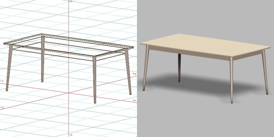 formZ 3D インテリア 家具 机 ダイニングテーブル interior furniture dining table