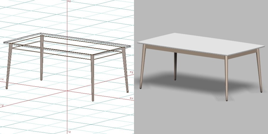 formZ 3D インテリア 家具 机 ダイニングテーブル interior furniture dining table