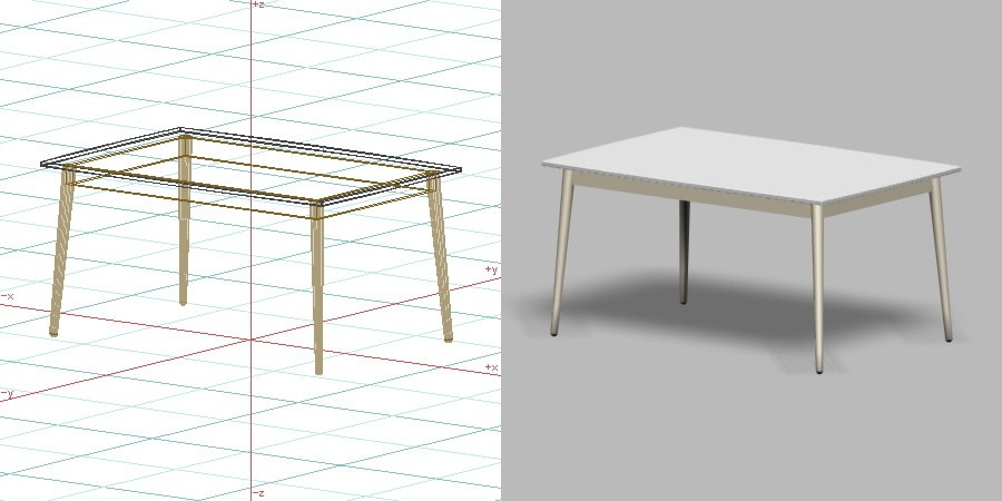 formZ 3D インテリア 家具 机 ダイニングテーブル interior furniture dining table