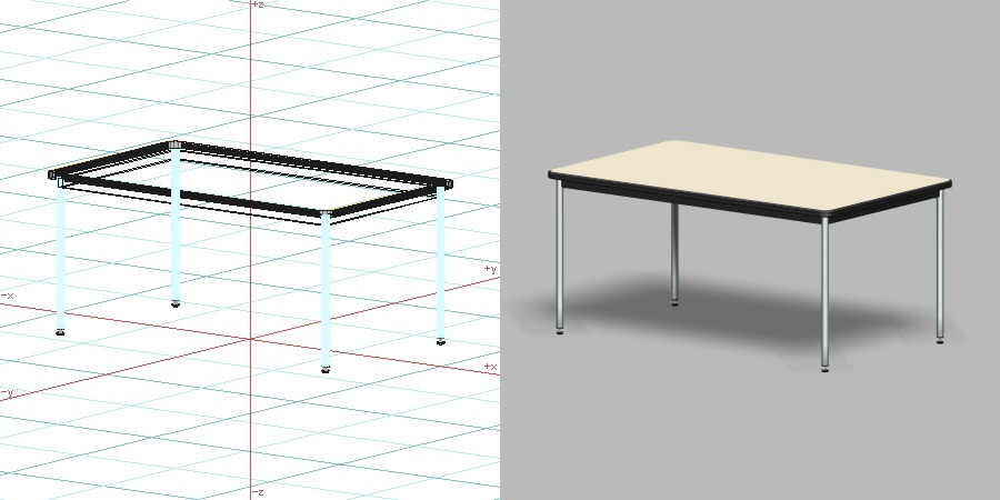 formZ 3D インテリア 家具 机 打合せテーブル 会議テーブル ミーティングテーブル interior furniture dining meeting table