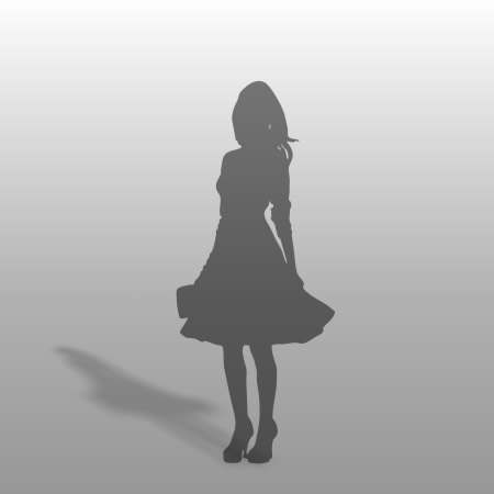 formZ 3D シルエット silhouette 女性 パンプス ハイヒール ハンドバッグ 鞄 スカート