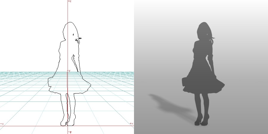 formZ 3D シルエット silhouette 女性 パンプス ハイヒール ハンドバッグ 鞄 スカート