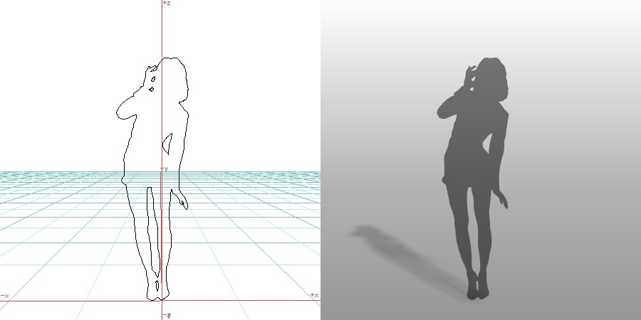 formZ 3D シルエット silhouette 女性 パンプス ハイヒール ミニスカート