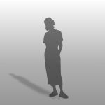 【シルエット】丈の長いスカートを履いた女性【formZ】 woman_0065
