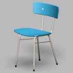 【家具】青色の スチールパイプ椅子【formZ】 chair_0042