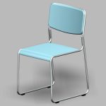 【家具】青色の スチールパイプ椅子【formZ】 chair_0043