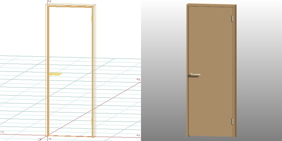 formZ 3D インテリア 建具 ドア 木製建具 室内ドア