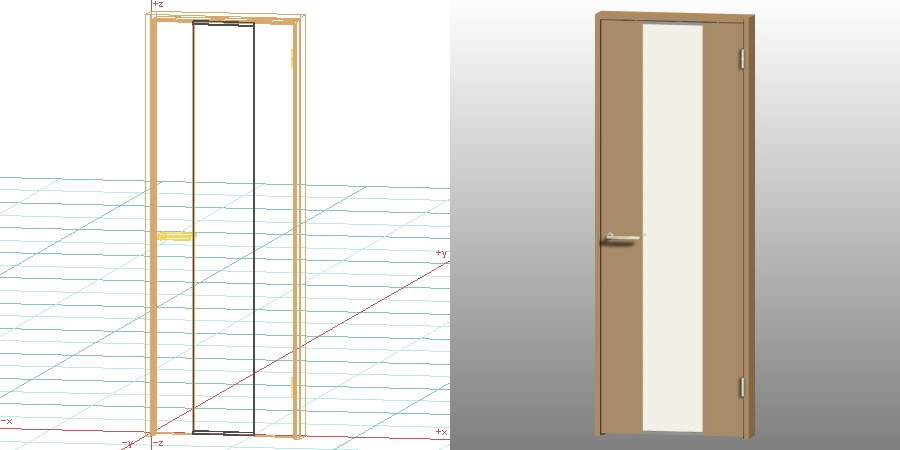 formZ 3D インテリア 建具 ドア 木製建具 室内ドア