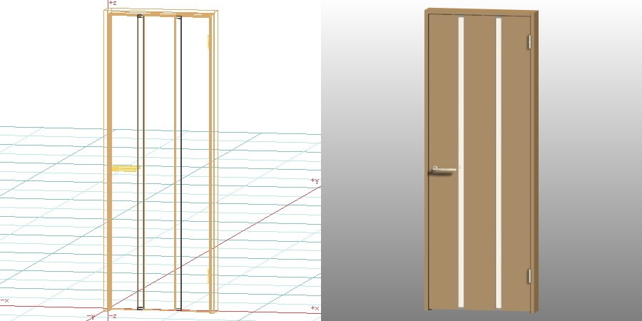 formZ 3D インテリア 建具 ドア 木製建具 室内ドア