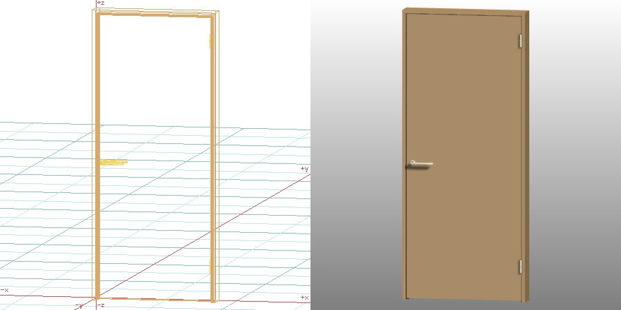 formZ 3D インテリア 建具 ドア 木製建具 室内ドア