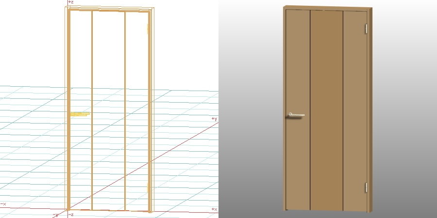 formZ 3D インテリア 建具 ドア 木製建具 室内ドア