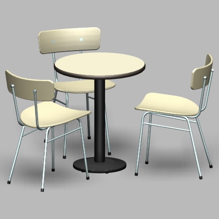 formZ 3D インテリア 家具 椅子 スチールパイプ椅子 interior furniture chair 店舗 業務用 イス テーブル table カフェ