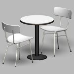 【家具】白色の 丸いテーブルとパイプ椅子（2脚）【formZ】 in-group_0004