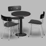 【家具】黒色の 丸いテーブルとパイプ椅子（3脚）【formZ】 in-group_0005