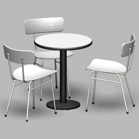 formZ 3D インテリア 家具 椅子 スチールパイプ椅子 interior furniture chair 店舗 業務用 イス テーブル table カフェ bar バー 喫茶 飲食店