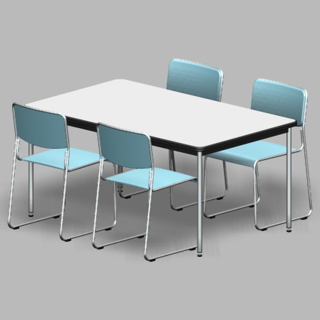 formZ 3D インテリア 家具 椅子 スチールパイプ椅子 interior furniture chair 事務 オフィス家具 業務用 イス テーブル