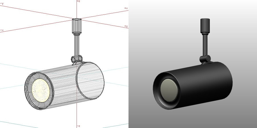 formZ 3D インテリア 照明器具 lighting equipment スポットライト spotlight 配線ダクト LED