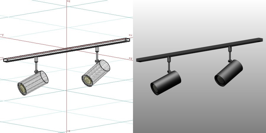 formZ 3D インテリア 照明器具 lighting equipment スポットライト spotlight 配線ダクト LED