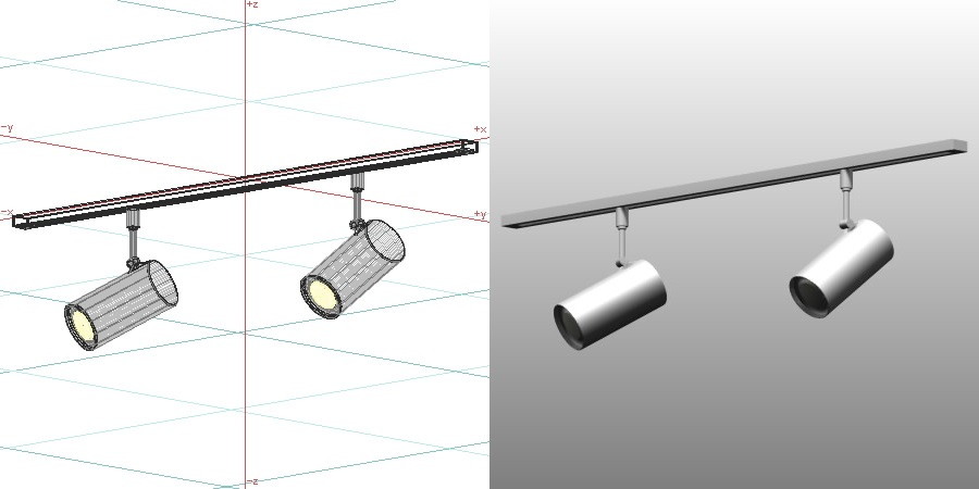 formZ 3D インテリア 照明器具 lighting equipment スポットライト spotlight 配線ダクト LED