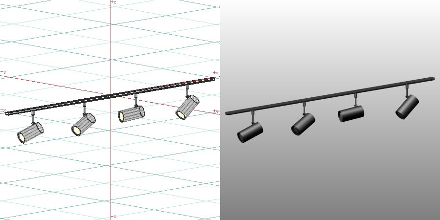 formZ 3D インテリア 照明器具 lighting equipment スポットライト spotlight 配線ダクト LED