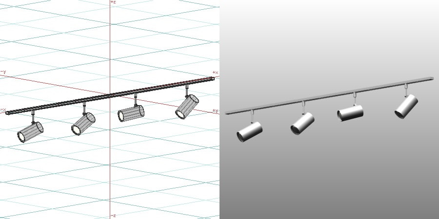 formZ 3D インテリア 照明器具 lighting equipment スポットライト spotlight 配線ダクト LED